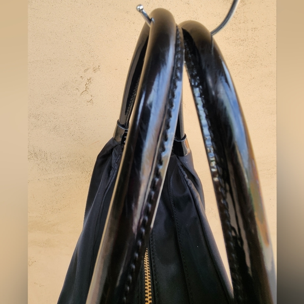 Kate Spade Stevie Classic Nylon Tote Black w/ Patent Leather Trim - Picture 7 of 12